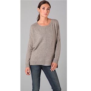 Vince solid crew neck oversized sweater. Brown